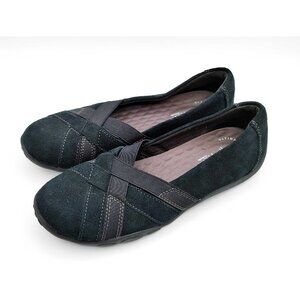 Clarks Black Suede Haley Jay Comfort Flats Size 7.5 Women's Medium